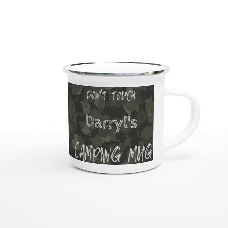 Personalized 12oz Camo Camping Enamel Mug - BigKer Creations