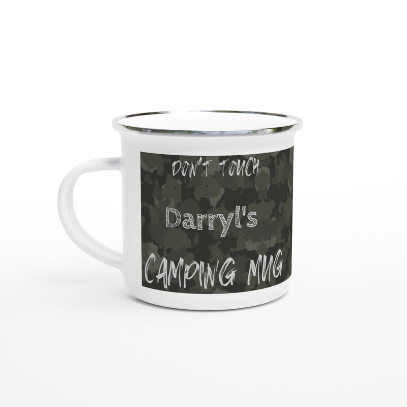 Personalized 12oz Camo Camping Enamel Mug - BigKer Creations