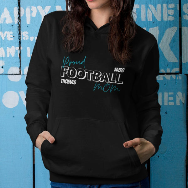 Personalized Proud Football Mom Pullover Hoodie - BigKer Creations