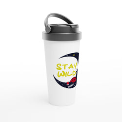 Stay Wild Camping 15oz Stainless Travel Mug, Camping Themed Mug, Outdoor Lover Mug, Widerness Travel Mug - BK Creations