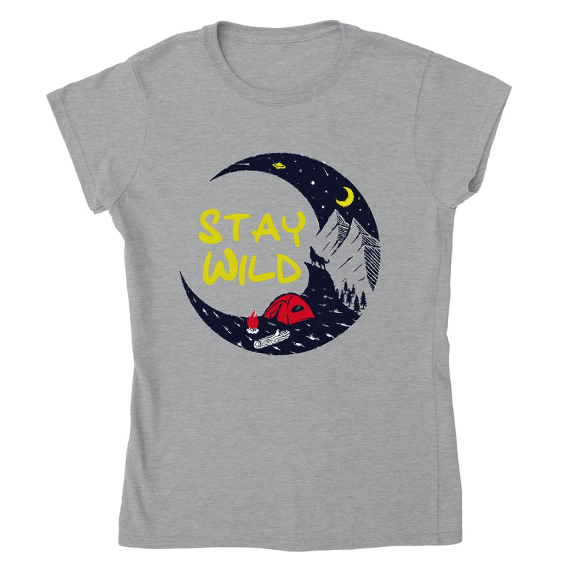 Stay Wild Camping Women's T-shirt, Ladies Camping Tshirt, Camping T-shirt Gift, Graphic Camping Tee, Outdoor Lover Tee, Campfire T-shirt - BK Creations