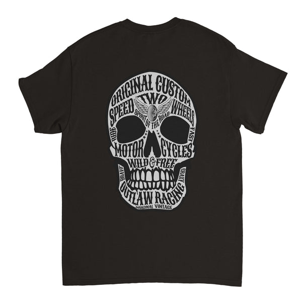 Typographical Motorcycle Biker Skull T-shirt - BigKer Creations